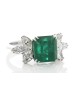 18ct White Gold Emerald Cluster Claw Set Diamond And Emerald Ring (E 5.40) 1.80 Carats
