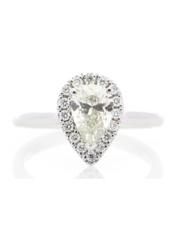 18ct White Gold Pear Cluster Claw Set Diamond Ring 1.21 Carats