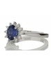 18ct White Gold Diamond And Sapphire Cluster Ring 0.25 Carats