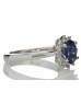 18ct White Gold Diamond And Sapphire Cluster Ring 0.25 Carats