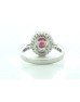 18ct White Gold Cluster Diamond And Ruby Ring (R0.86) 0.80 Carats