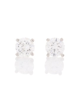 18ct White Gold Single Stone Diamond Earring 0.50 Carats