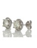 18ct White Gold Single Stone Halo Set Earrings (2.03) 2.26 Carats