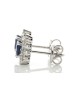 18ct White Gold Oval Cluster Claw Set Diamond And Sapphire Earring (S 1.33) 0.62 Carats
