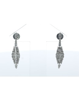 18ct White Gold Diamond Drop Earring 1.75