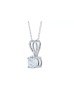 18ct White Gold Single Stone Wire Set Diamond Pendant 0.63 Carats