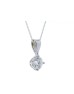 18ct White Gold Single Stone Wire Set Diamond Pendant 0.70 Carats