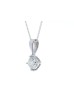 18ct White Gold Single Stone Wire Set Diamond Pendant 0.70 Carats