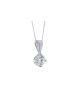 18ct White Gold Single Stone Wire Set Diamond Pendant 0.80 Carats