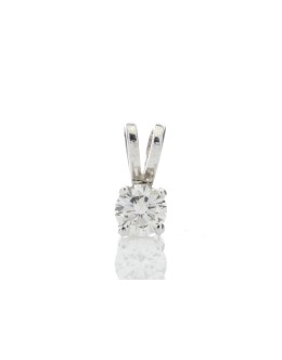 18ct White Gold Single Stone Rex Set Diamond Pendant 1.05 Carats