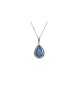 18ct White Gold Pear Shape Sapphire In Diamond Halo Pendant 0.18ct (P 2.35) Carats