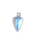 18ct White Gold Single Stone Heart Cut Diamond And Blue Topaz Pendant 1.10 Carats