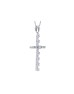 18ct White Gold Diamond Cross Pendant 0.77 Carats