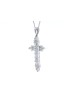 18ct White Gold Diamond Cross Pendant (0.70) 0.94 Carats