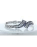 18ct White Gold Diamond And Cornflower Blue Sapphire Bracelet 1.20 Carats
