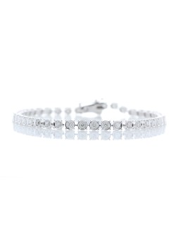 18ct White Gold Tennis Diamond Bracelet 1.48 Carats