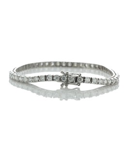 18ct White Gold Tennis Diamond Bracelet 8.5