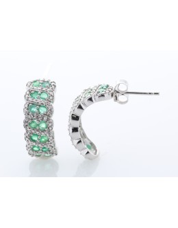 Silver Emerald Earring