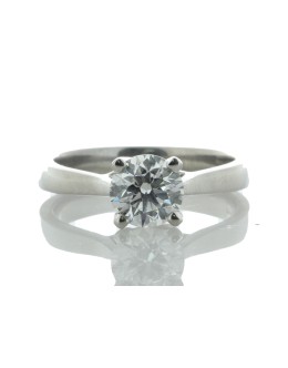 Platinum Single Stone Wire Set Diamond Ring 1.01 Carats