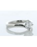 Platinum Single Stone Fancy Claw Set Diamond Ring 0.71