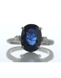 Platinum Oval Cut Sapphire And Diamond Ring (S3.63) 0.08