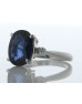 Platinum Oval Cut Sapphire And Diamond Ring (S3.63) 0.08