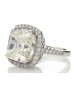 Platinum Single Stone Cushion Cut Engagement Diamond Ring 10.01 Carats
