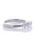 Platinum Three Stone Rub Over Set Diamond Ring 0.50