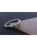 Platinum Three Stone Rub Over Set Diamond Ring 0.50