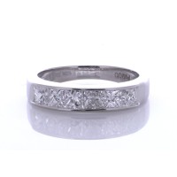 Platinum Channel Set Semi Eternity Diamond Ring 1.05
