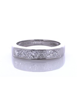 Platinum Channel Set Semi Eternity Diamond Ring 1.05
