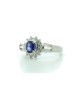 Platinum Cluster Diamond And Sapphire Ring (S0.60) 0.67 Carats