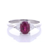 Platinum Ladies Diamond And Ruby Ring (R1.47) 0.29