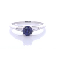 Platinum Ladies Dress Diamond And Sapphire Ring (S1.02) 0.20