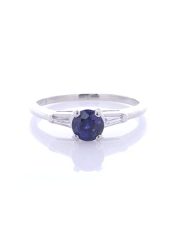 Platinum Ladies Dress Diamond And Sapphire Ring (S1.02) 0.20