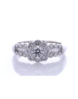 Platinum Ladies Dress Diamond Ring 1.15