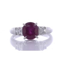Platinum Ladies Dress Diamond And Ruby Ring (R2.47) 0.20