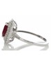 14ct White Gold Oval Ruby And Diamond Cluster Diamond Ring 0.33 Carats