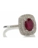 14ct White Gold Oval Ruby And Diamond Cluster Diamond Ring 0.33 Carats