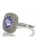14ct Gold Oval Tanzanite And Diamond Cluster Ring 0.33 Carats
