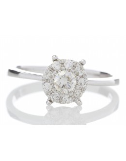 14ct Gold Flower Cluster Diamond Ring 0.50 Carats