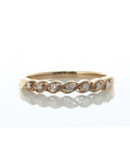 14ct Rose Gold Twist Argyle Diamond Ring 0.10