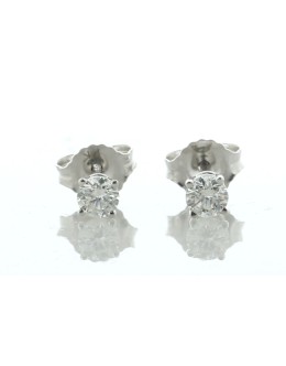 14ct White Gold Single Stone Prong Set Diamond Stud Earring 0.50