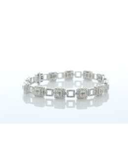 14ct White Gold Full Eternity Diamond Bracelet 3.80