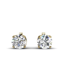9ct Yellow Gold Single Stone Four Claw Set Diamond Earring 0.33 Carats