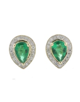 9ct Yellow Gold Other And Emerald Earring 0.20 Carats