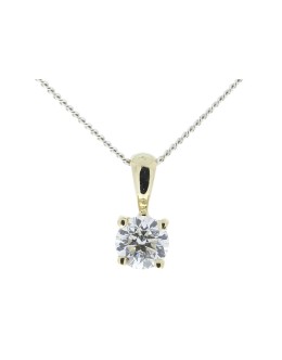 9ct Four Claw Set Diamond Pendant 0.10 Carats