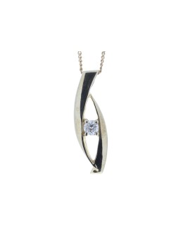 9ct Single Stone Claw Set Diamond Pendant 0.18 Carats