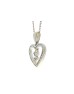 9ct Yellow Gold Heart Pendant  Set With Diamonds & 2 Hanging Inner Hearts 0.21 Carats