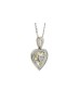 9ct Yellow Gold Heart Pendant Set With Diamonds With Centre Heart and Swirls 0.18 Carats